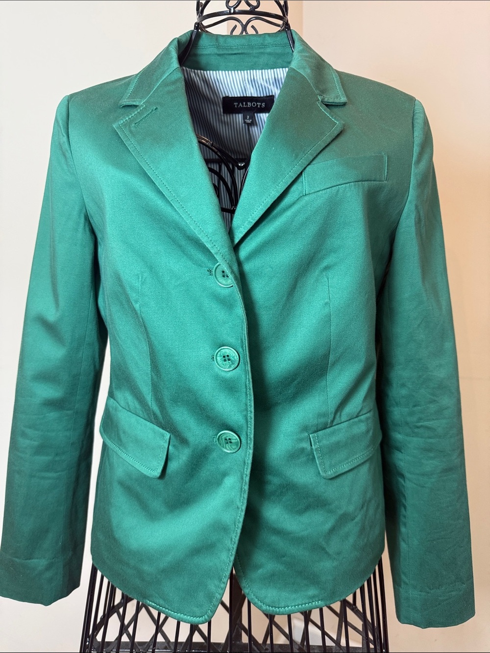 Talbots Emerald Green 3-Button Tailored Blazer Jacket